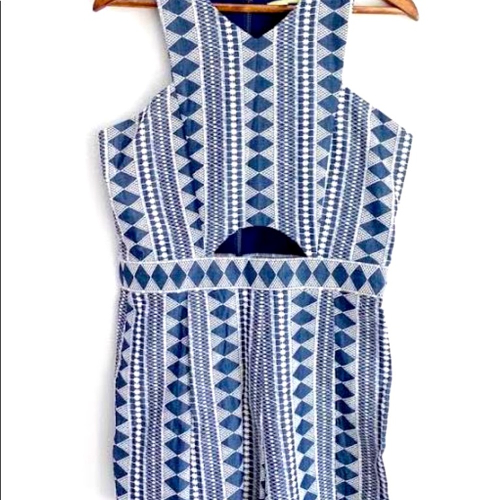 GB Lorna romper Chambray with white embroidery